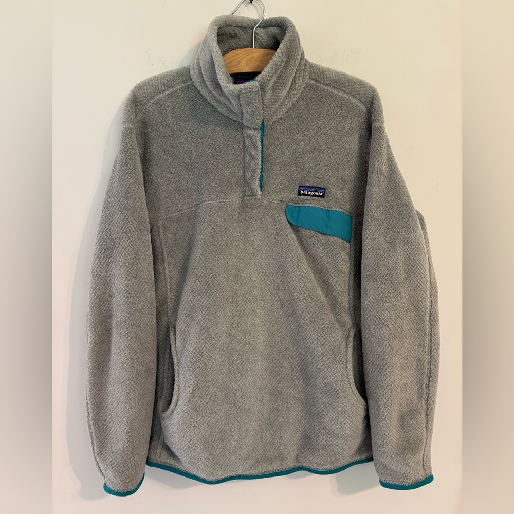 Patagonia Gray Snap T Polartec Fleece Pullover